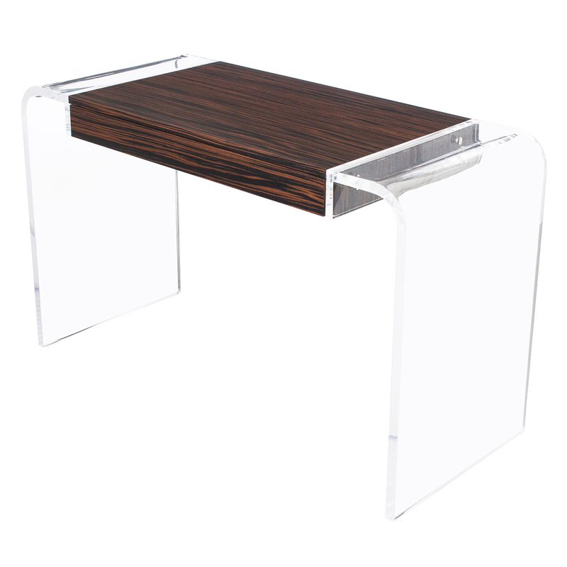 Macassar Ebony And Lucite Floating Waterfall Desk Vanity Writing Macassar Ebony And Lucite Floating Waterfall Desk Vanity Writing Table Console Vern Vera
